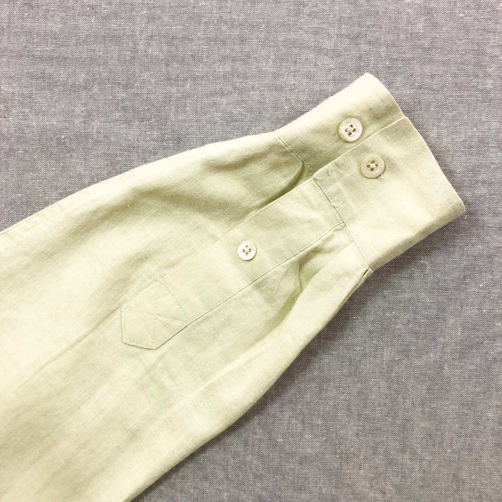 Indigo Palms Cream Woven Linen Long Sleeve Shirt M - Picture 4 of 8